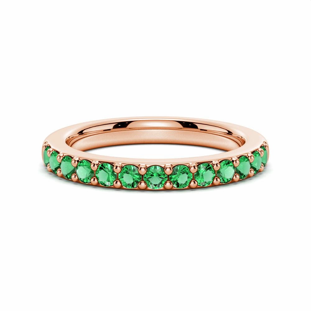 Pav?? Emerald Half Eternity Ring Minimal Accent Chic Charm