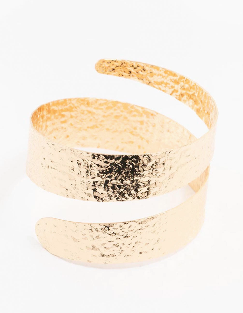 Gold Molten Spiral Cuff Bangle Comprehensive Mixes