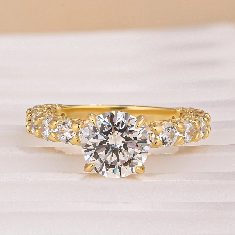 2.0Ct Round Cut Engagement Ring Travel Rings With Hidden Halo Delicate Adornment