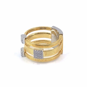 Birthday Style Gold Plated Micropave Sterling Silver Ring