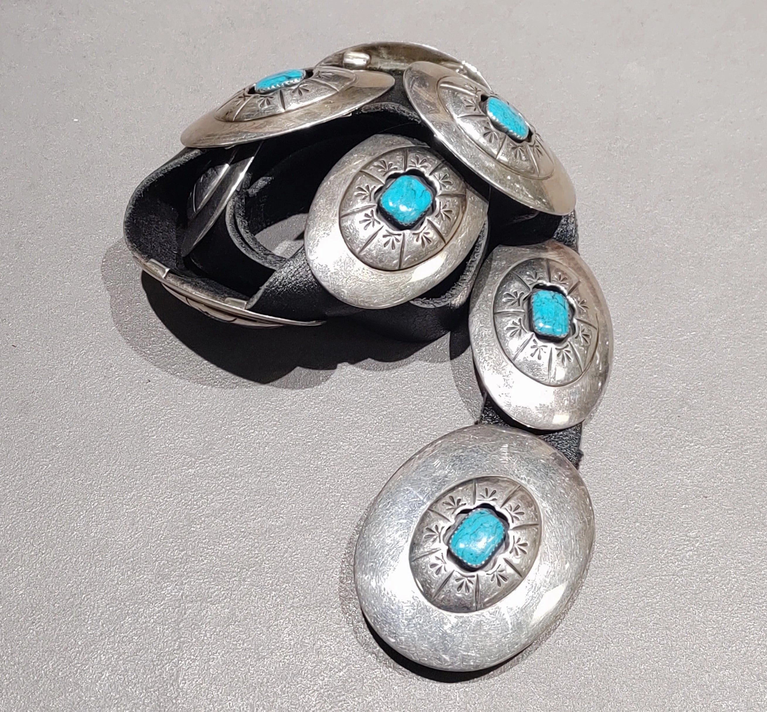 Sterling Silver Turquoise  Concho Belt - Handmade Native American Timeless Pair All Occasion