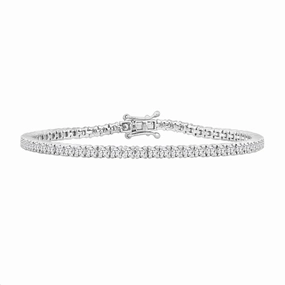 LADIES TENNIS BRACELET 2.00CT ROUND DIAMOND 14K WHITE GOLD Casual Spark
