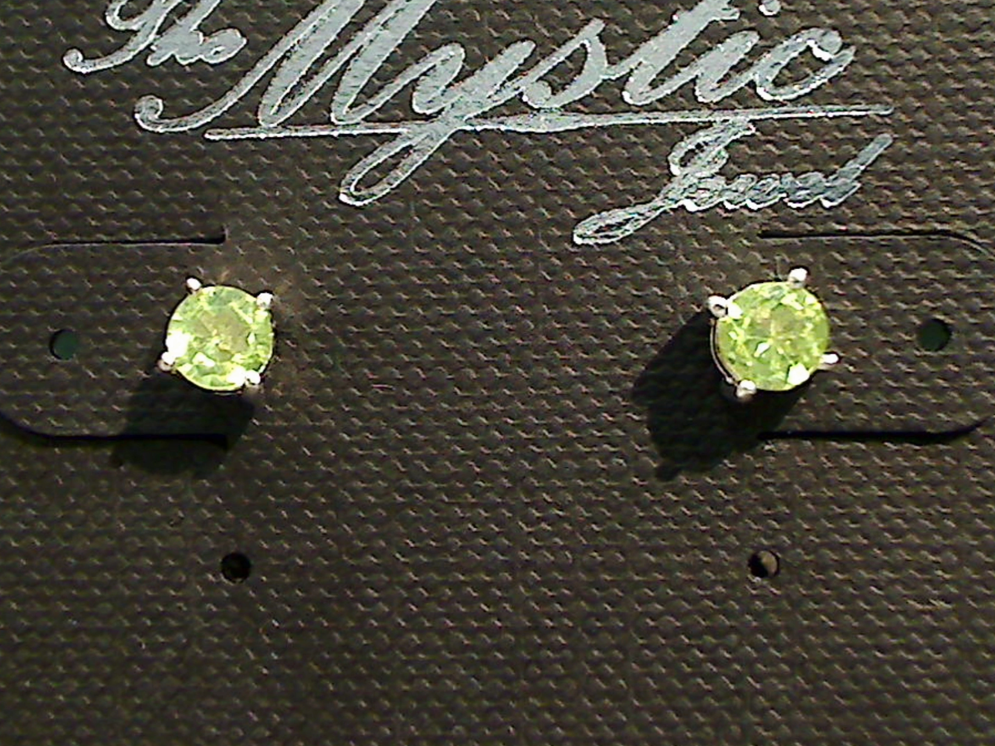 Golden Tone Peridot, Sterling Silver Small 4MM Stud Earrings