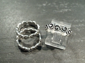 Polished Layer Birthday Style Size 6 Sterling Silver Swirls Ring Band