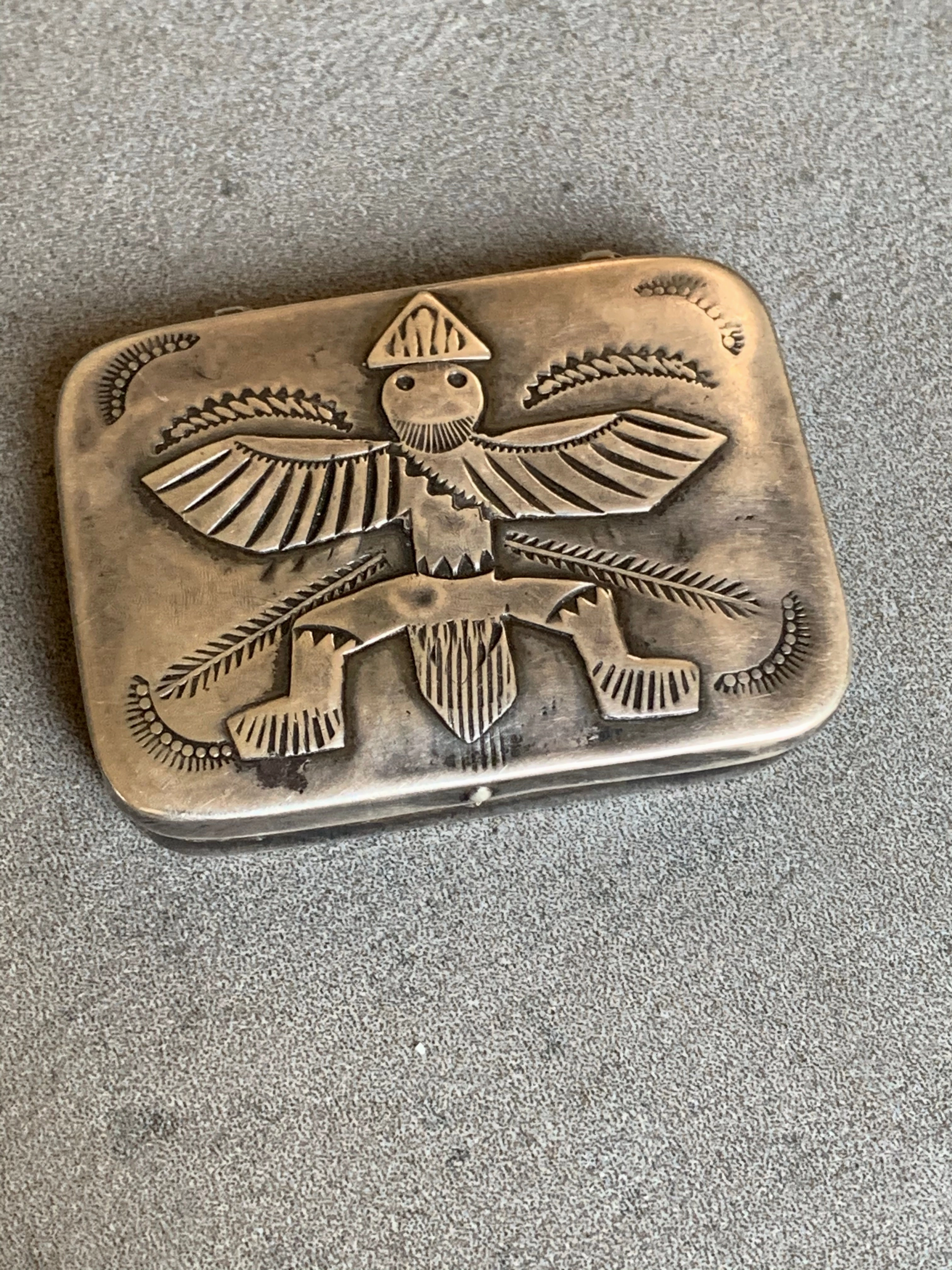 Pastel Mood Copy of Fred Harvey Era Sterling Thunderbird Pill box