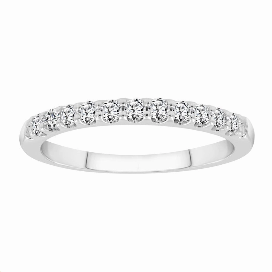 Handcrafted Pieces LADIES BAND 0.33CT ROUND DIAMOND 14K WHITE GOLD (SI QUALITY)