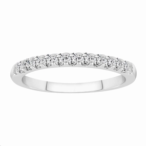 Handcrafted Pieces LADIES BAND 0.33CT ROUND DIAMOND 14K WHITE GOLD (SI QUALITY)