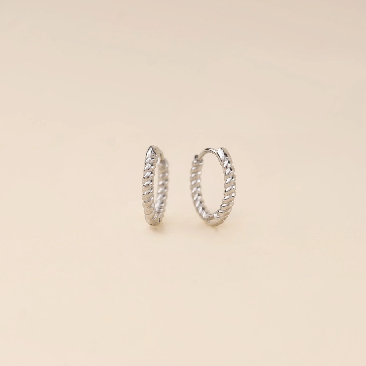 Wedding accessory Rope Rounded Huggie Hoop Earrings