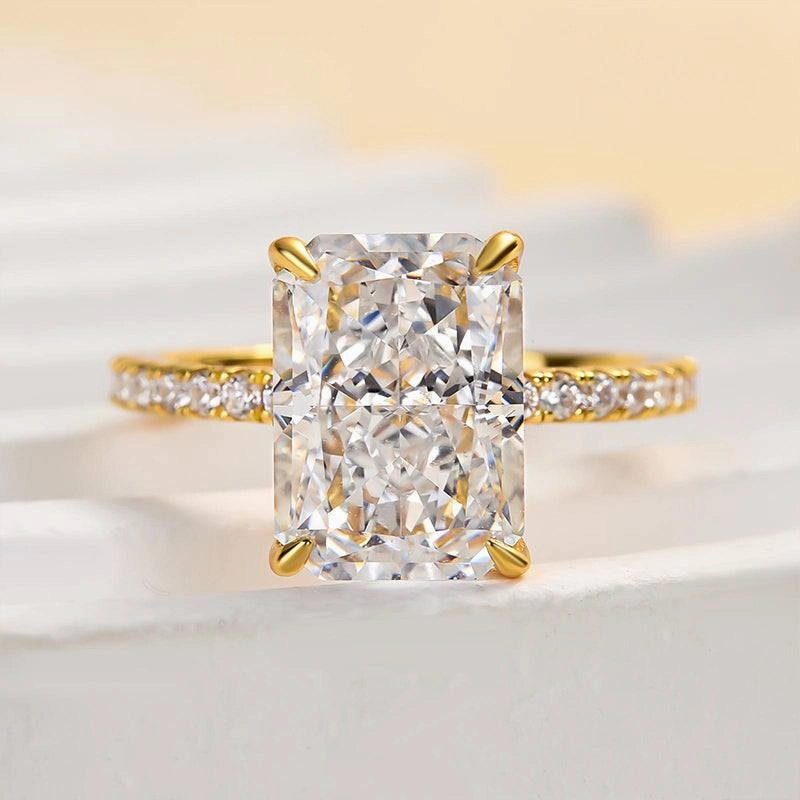 Comfortable Design Louily Enchanting Yellow Gold Radiant Cut Engagement Ring
