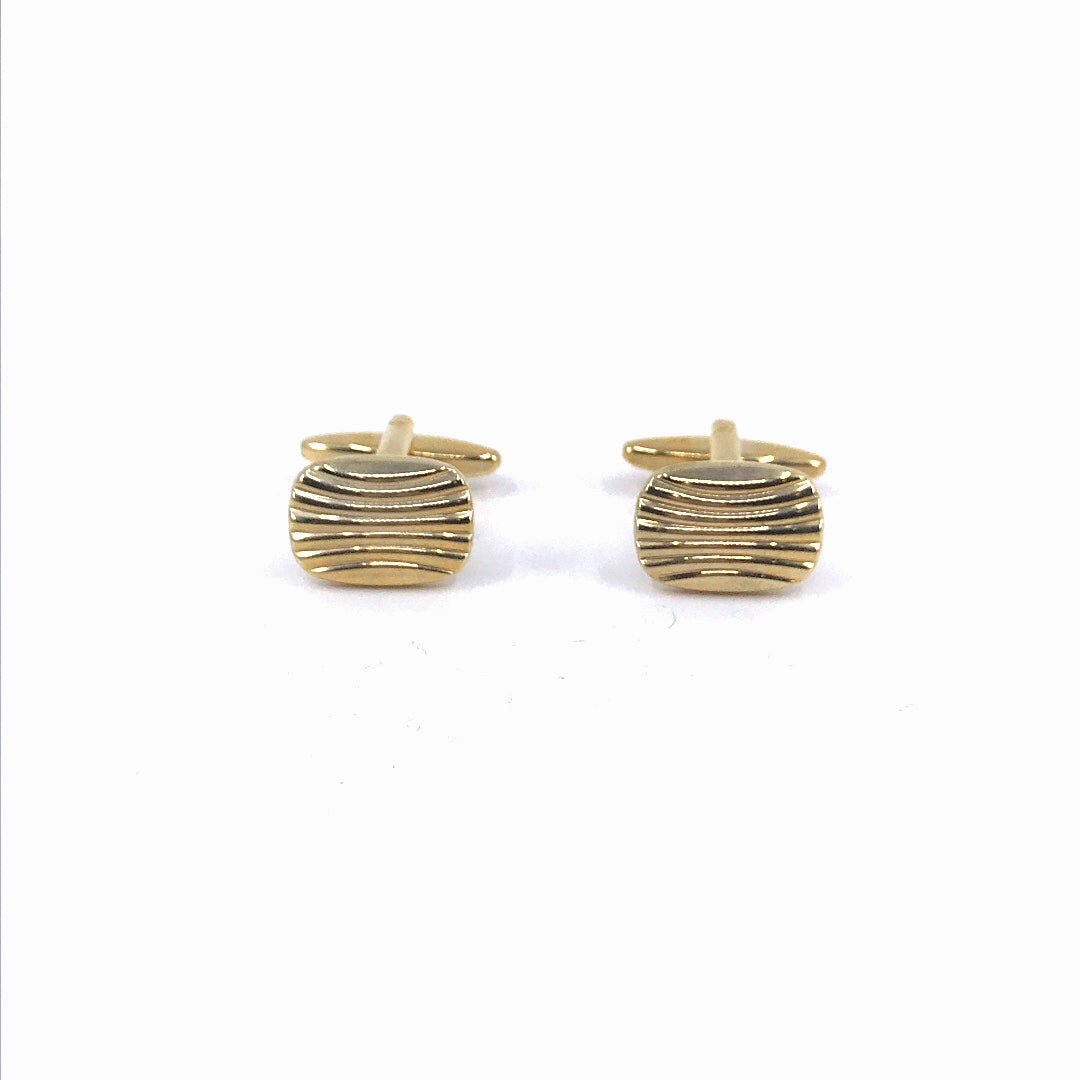 Sparkling finish Stainless Steel Gold Plated Cufflinks