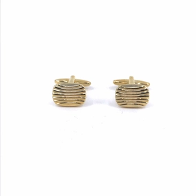 Sparkling finish Stainless Steel Gold Plated Cufflinks