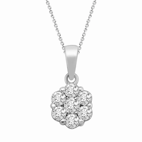 Radiant Appeal LADIES PENDANT WITH CHAIN 0.33CT ROUND DIAMOND 10K WHITE GOLD