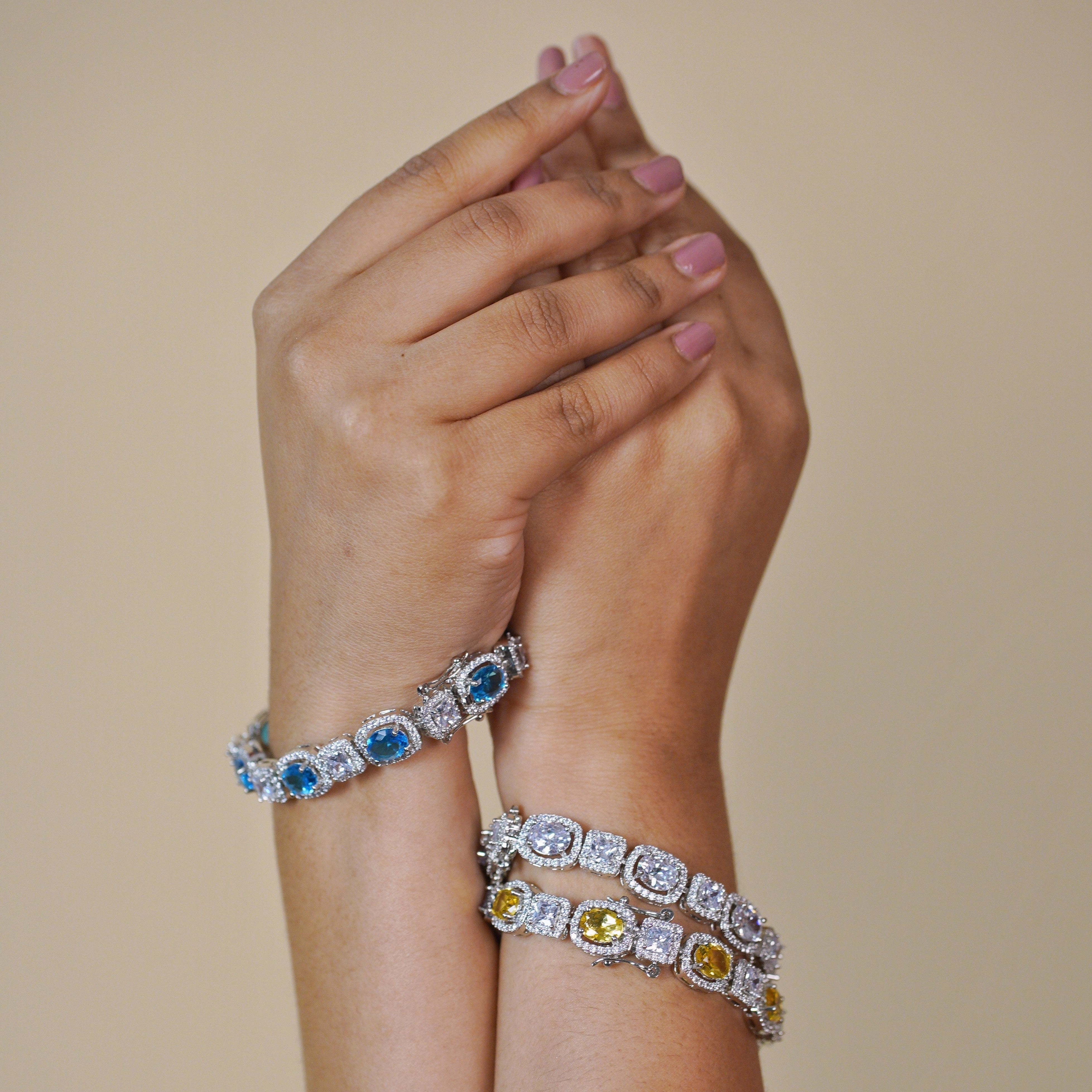 Unexpected Twist Universal Composites Oval exotica tennis bracelet