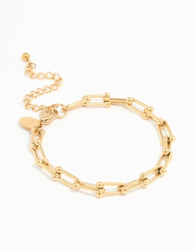 Dressy Details Waterproof Gold Plated Stainless Steel Hardware Chain Bracelet