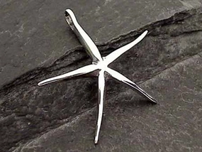 Sterling Silver 1" by 1" Starfish Pendant Creative Craft