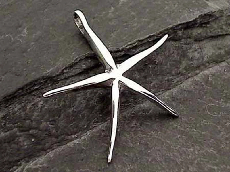 Sterling Silver 1" by 1" Starfish Pendant Creative Craft