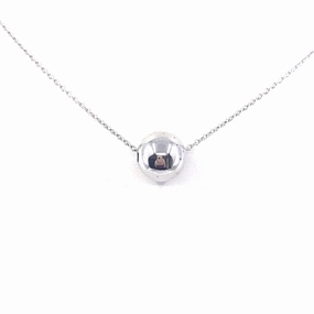 Sterling Silver Ball Necklace Edgy Detail
