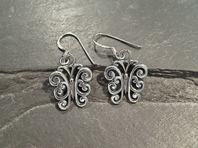 Dazzling Feature Sterling Silver Butterfly Earrings