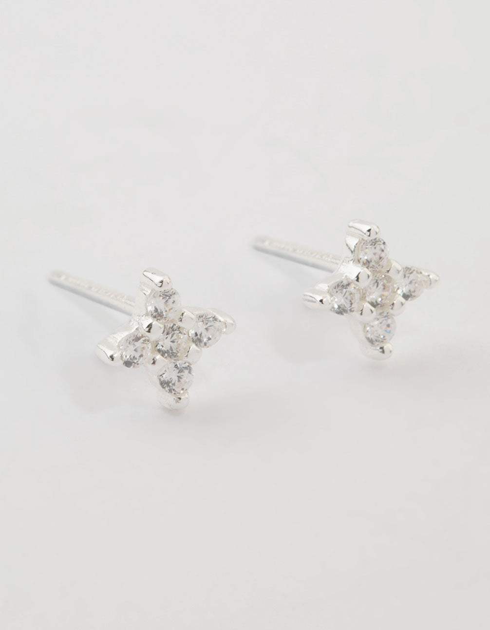 Sterling Silver Cubic Zirconia Micro Flower Stud Earrings Custom Craftwork Chic Fusion