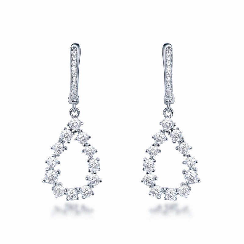 Sterling Silver CZ Micropave Teardrop Earrings Vibrant Jewelry Shine
