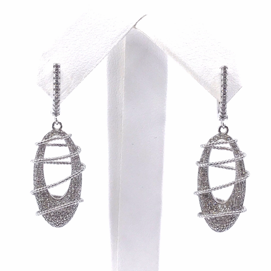 Timeless Shine Pieces Sterling Silver CZ Oval Earrings