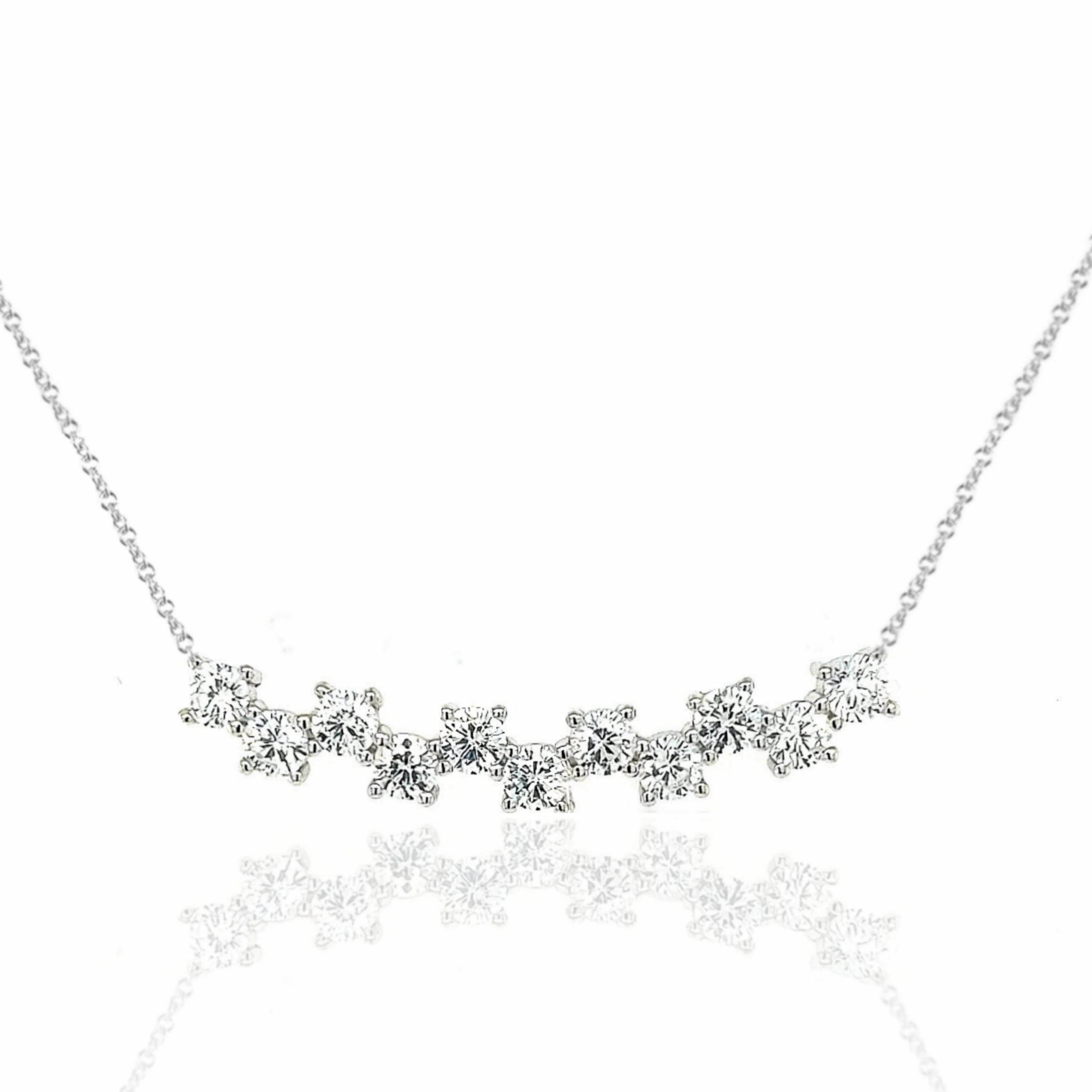 Sterling Silver CZ "Checkerboard" Bar Necklace Quick Layer