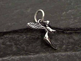 Subtle Twist Sterling Silver Fairy Charm