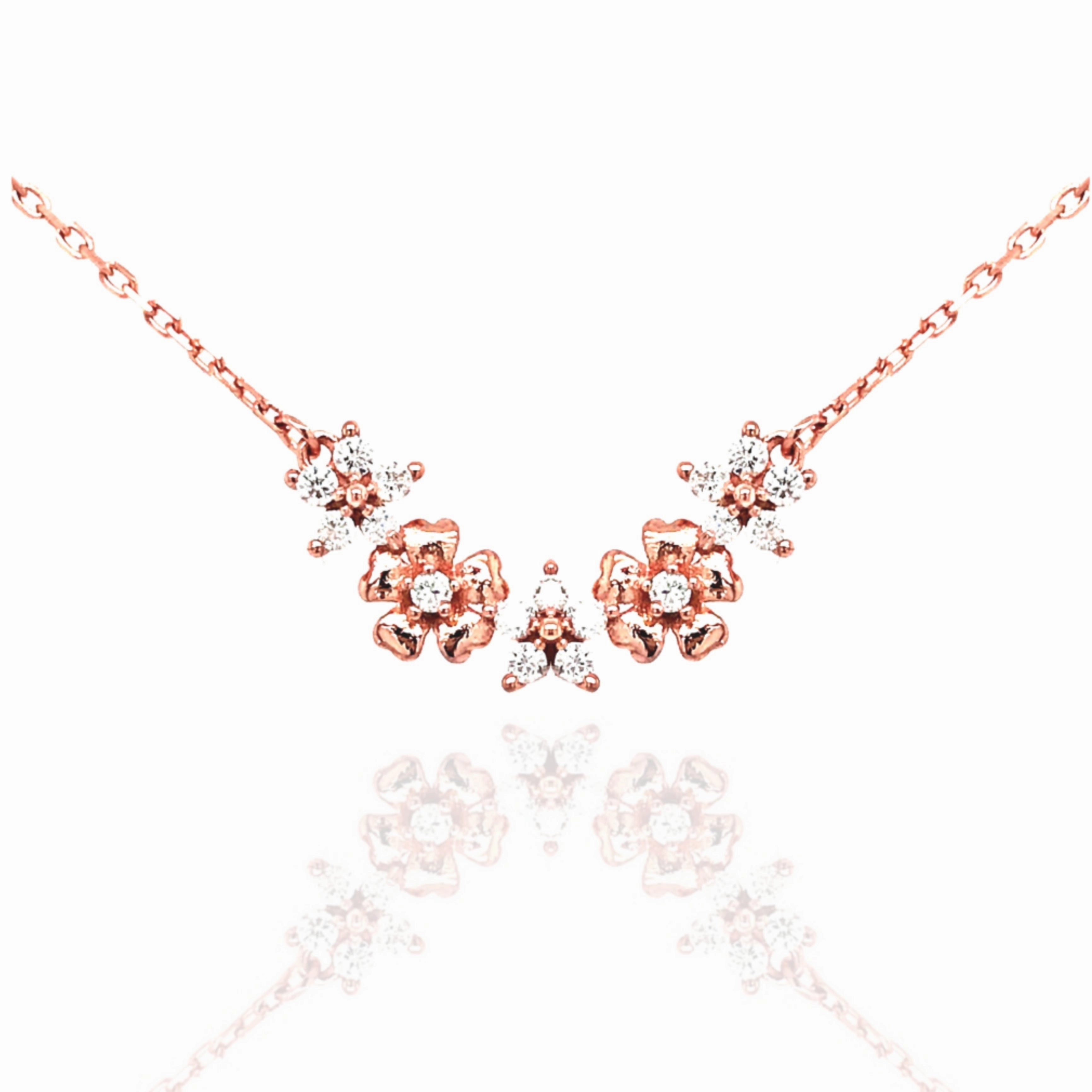 Sterling Silver Flower Bar Necklace Sculpted Shape Minimal Spark