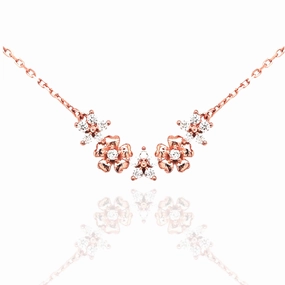 Sterling Silver Flower Bar Necklace Sculpted Shape Minimal Spark