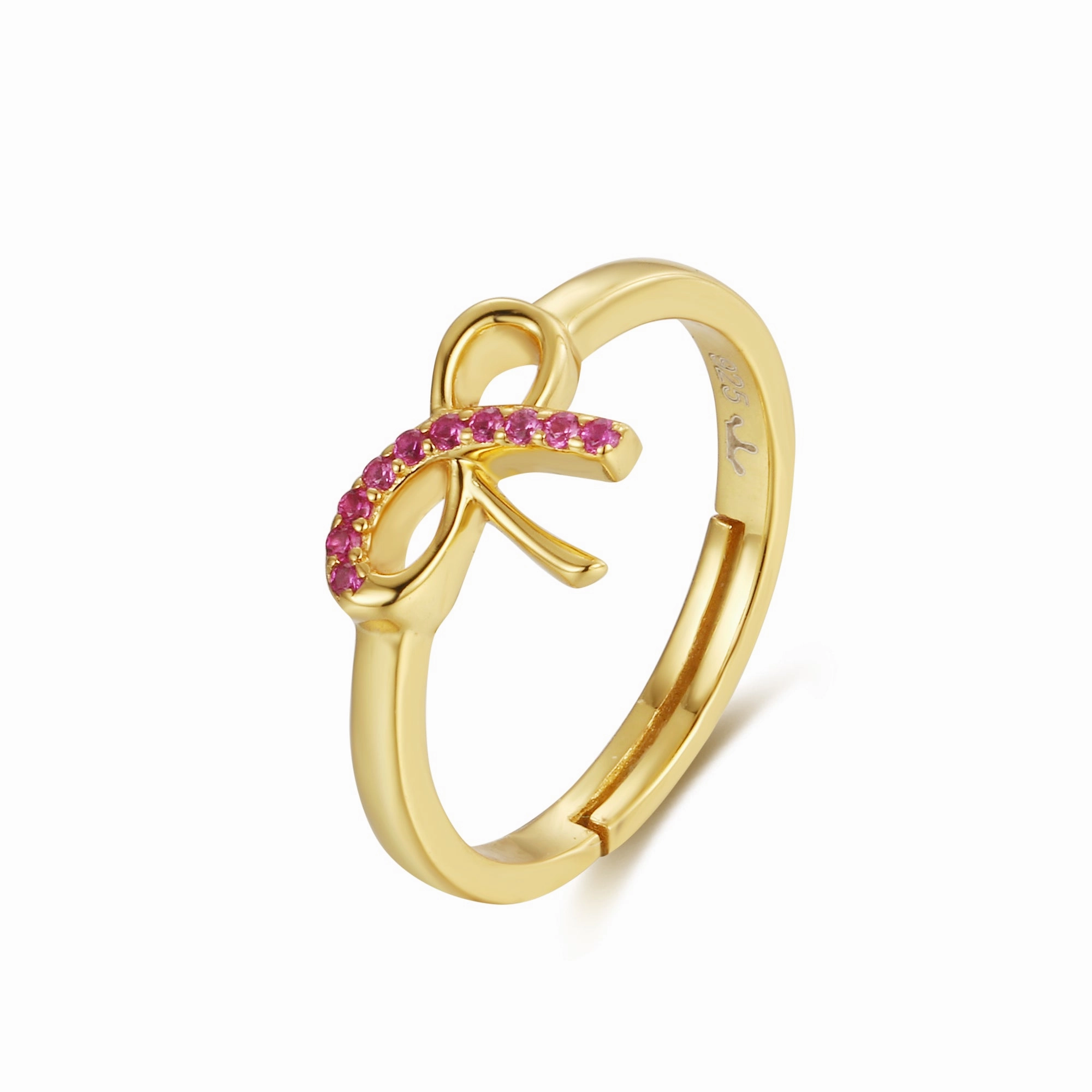 Sterling Silver Gold Plated Children's CZ Bowknot Ring Sophisticated Edge Daily Essentials