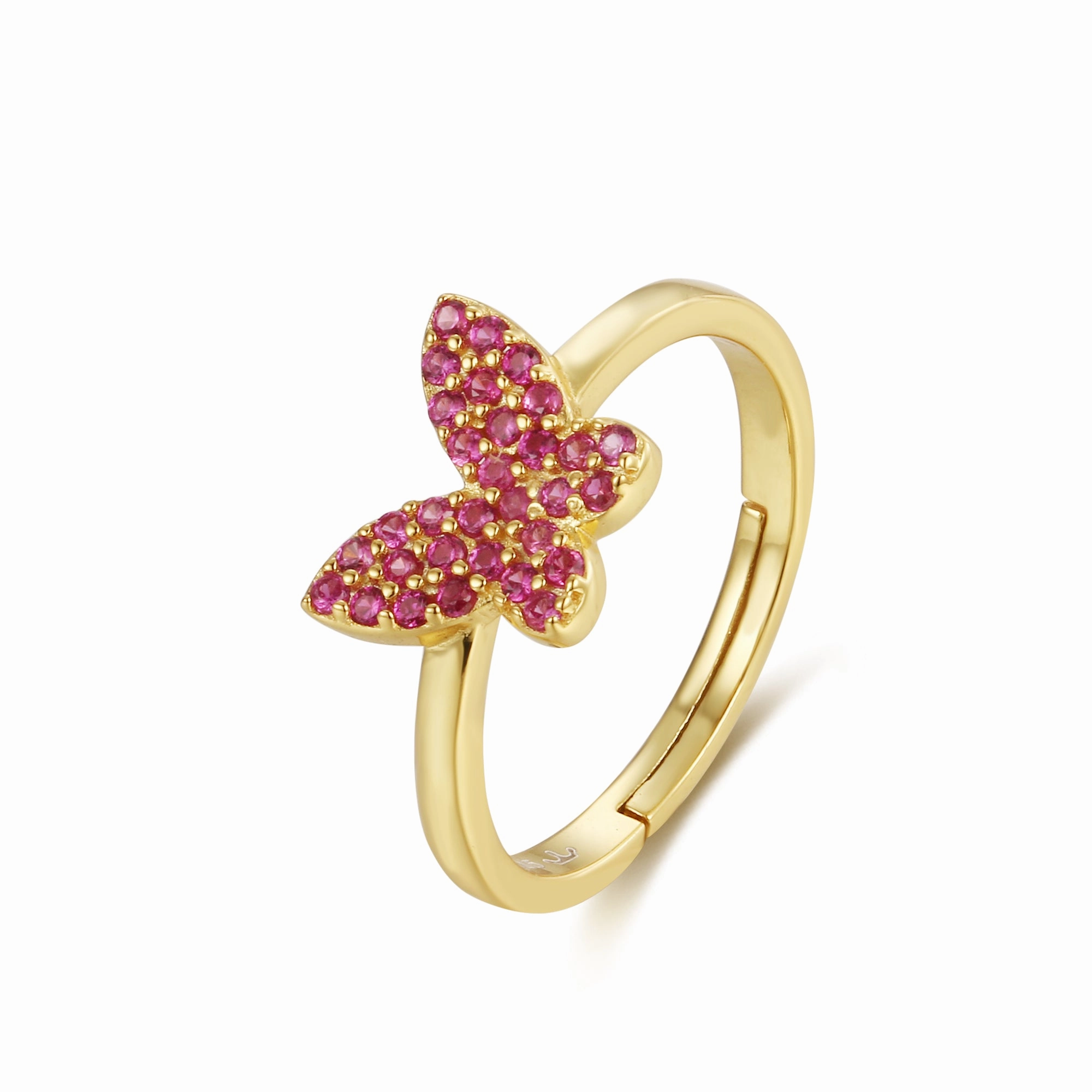 Pure Accent Sterling Silver Gold Plated Children's CZ Butterfly Ring