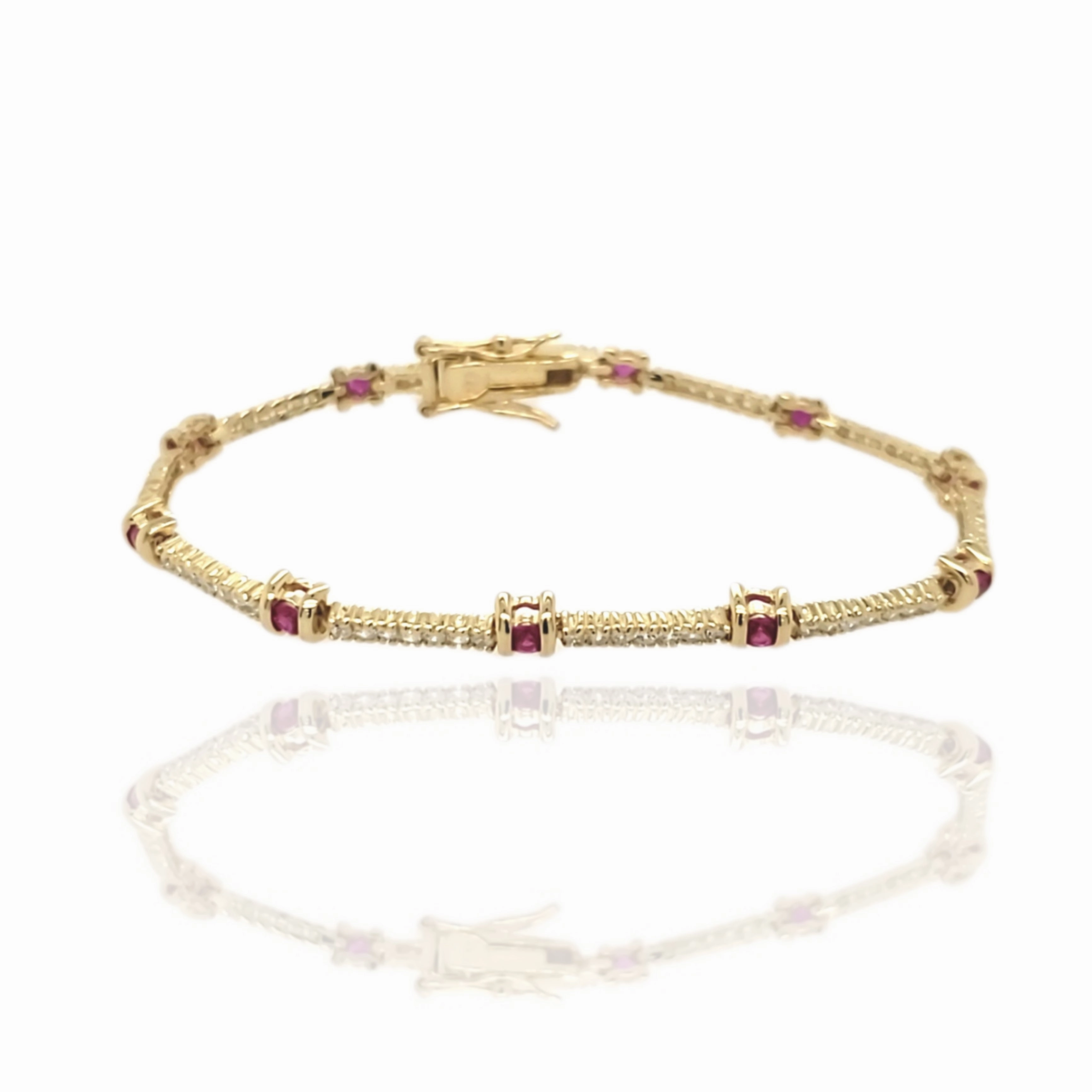 Effortless Glimmer Sterling Silver Gold Plated Colored Stone and CZ Bracelet