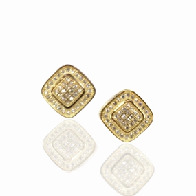 Casual Glow Refined Gift Sterling Silver Gold Plated Stud Earring