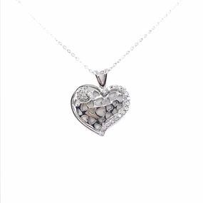 Sterling Silver Heart Pendant Necklace feminine grace Luxe Appeal