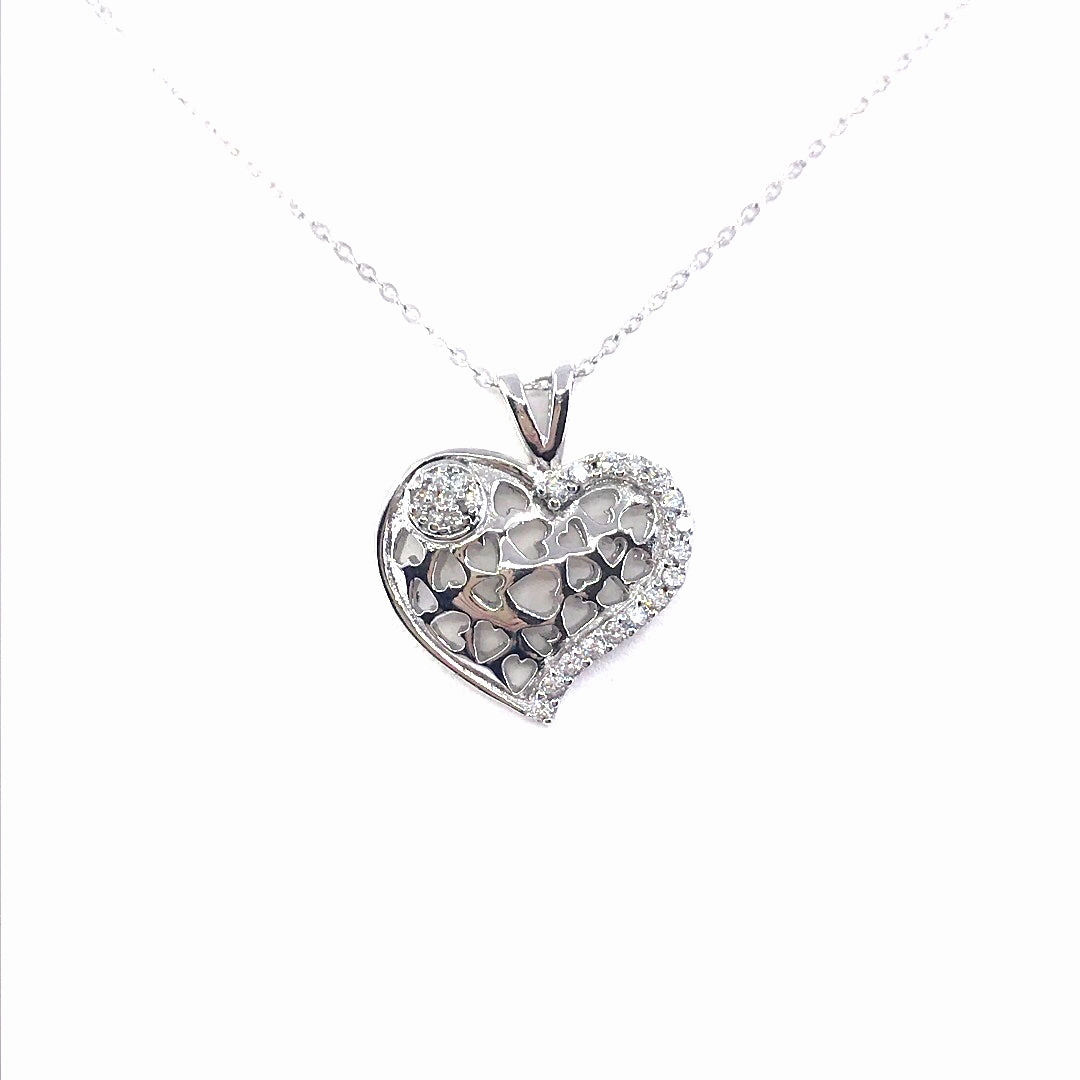 Sterling Silver Heart Pendant Necklace feminine grace Luxe Appeal