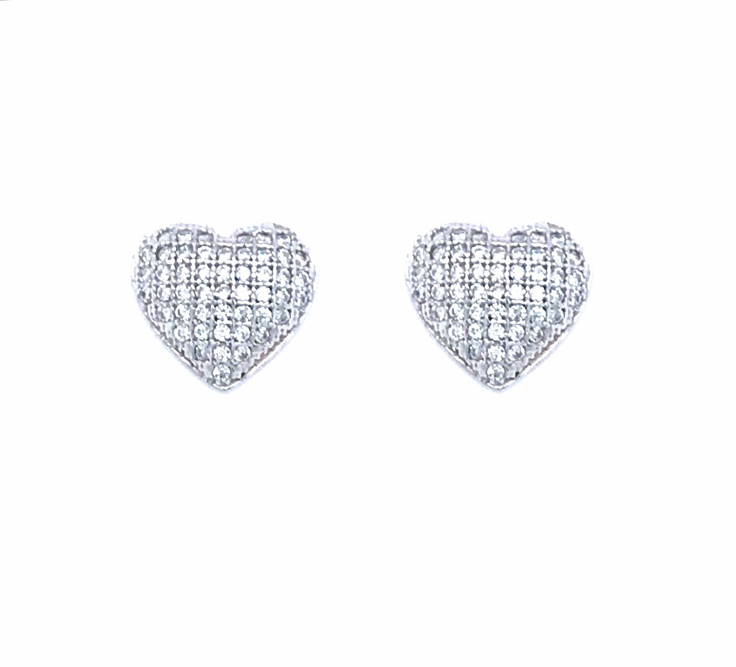 Sterling Silver Heart Stud Earrings Neat Detail