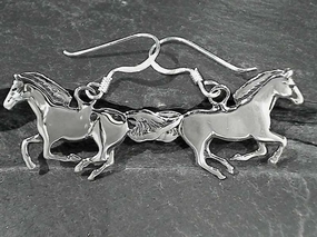 Sterling Silver Horse Earrings Glow Up Look