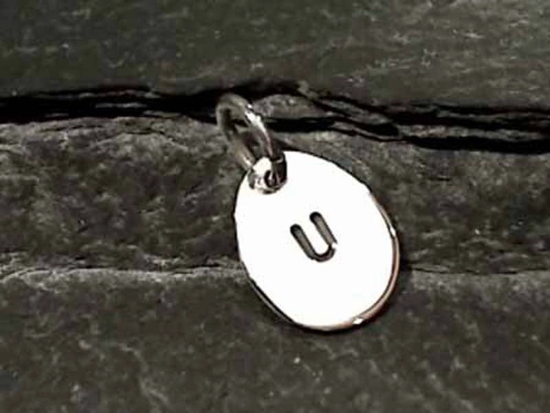 Sterling Silver Letter "U" Charm Statement Touch Lightweight Accent