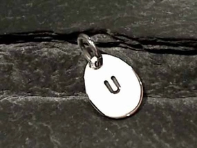 Sterling Silver Letter "U" Charm Statement Touch Lightweight Accent