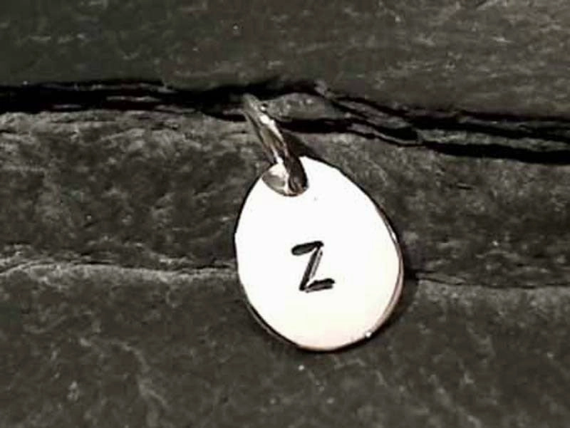 Sterling Silver Letter "Z" Charm Workwear Style Graceful Finish