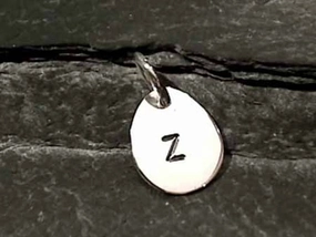 Sterling Silver Letter "Z" Charm Workwear Style Graceful Finish