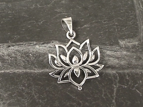 Sterling Silver Lotus Pendant Dainty Finish
