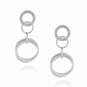 Timeless Mood Sterling Silver Micro Pave Circle Earrings