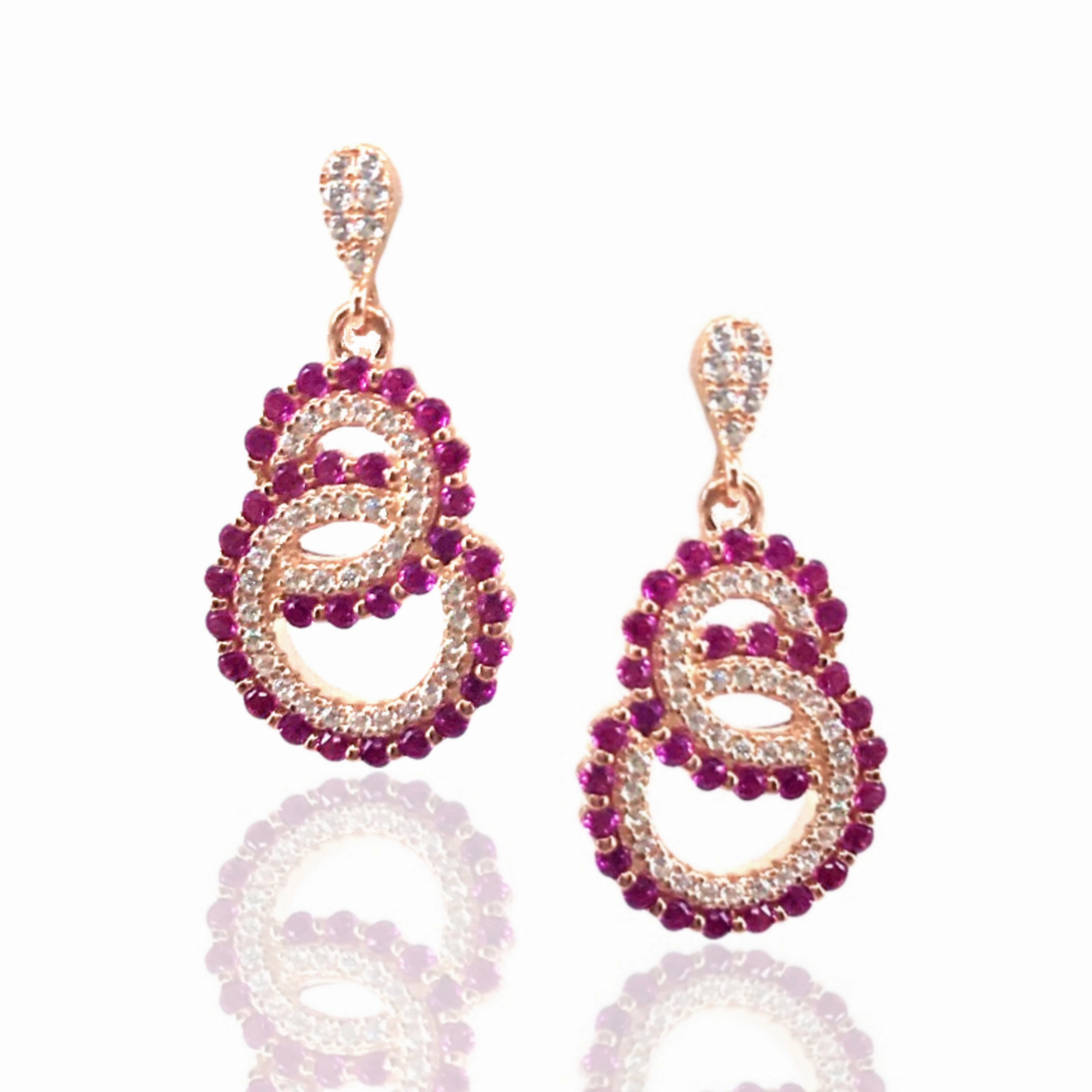 Glittering Details Radiant Style Sterling Silver Micro Pave Double Circle Earrings