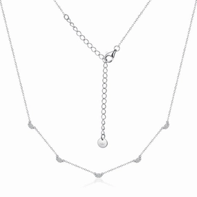 Refined Gift Unique Look Sterling Silver Micropave CZ Station Necklace