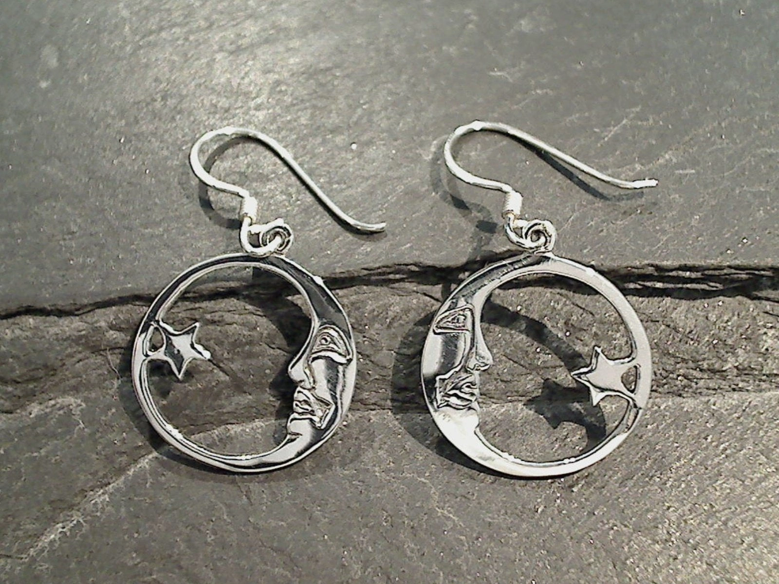 Sterling Silver Moon And Star Earrings Highlight Feature