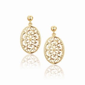 Refined Highlight Sterling Silver Mother of Pearl Gold Overlay Earring