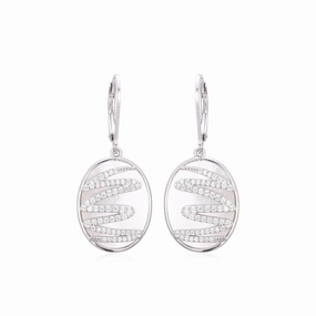 Urban Style Creative Feature Sterling Silver Mother of Pearl With Squiggle Earring