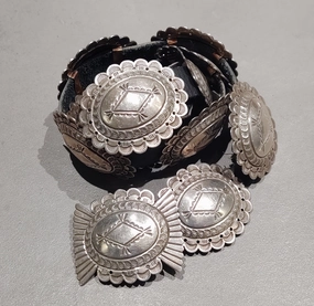 Sterling Silver Navajo Concho Belt - Handmade Native American Bold Combo Cozy Detail