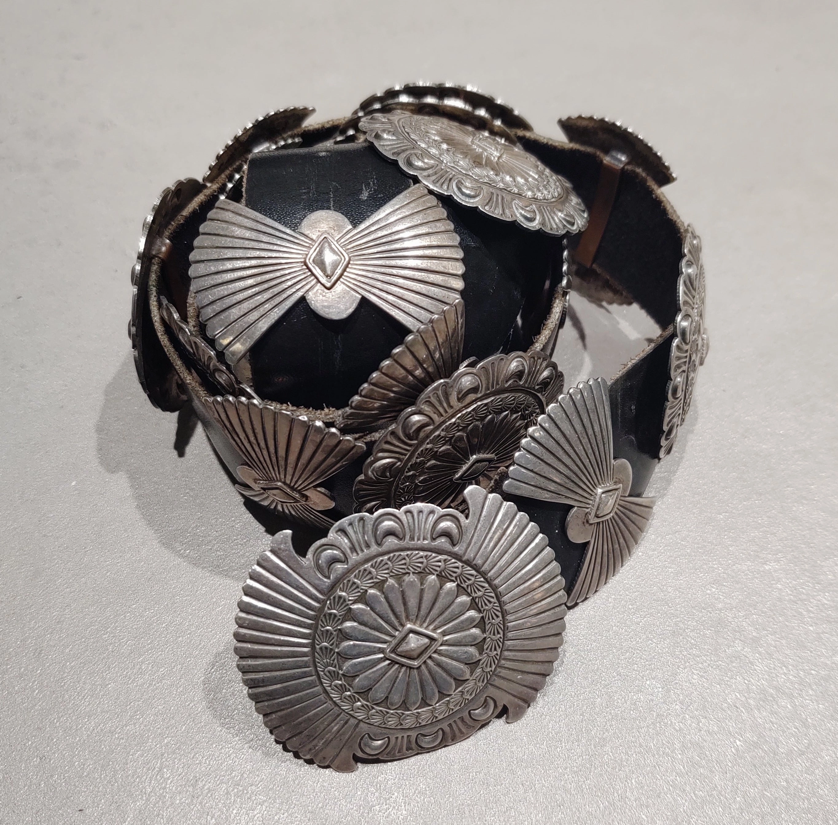 Festive Outfit Sterling Silver Navajo  Concho Belt - Handmade Native American